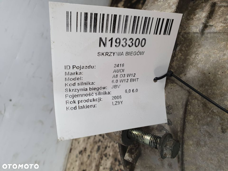 SKRZYNIA AUTOMATYCZNA AUDI A8 D3 W12 JBV - 2