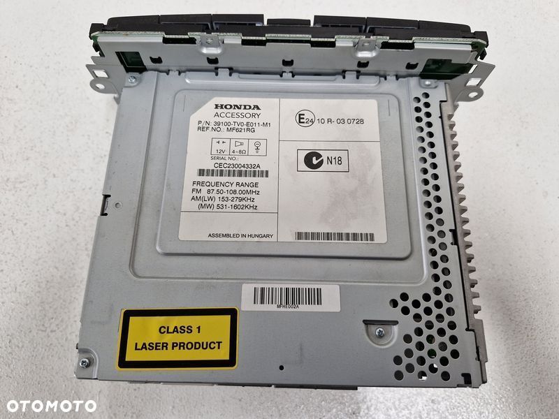 honda civic 9 ix radio cd 39100-tv0-e011-m1 - 5