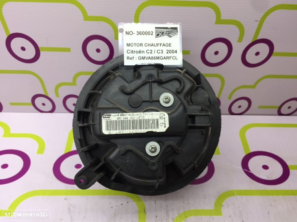 Motor Chauffage Citroën C2 / C3 de 2004 - Ref: GMVA86MGARFCL - NO360002 - 2