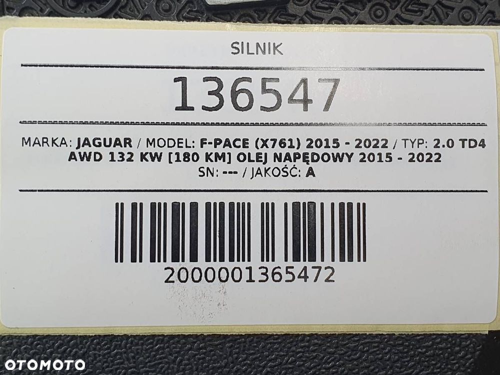 SILNIK KOMPLETNY 204DTH 2.0 D 180 JAGUAR F-PACE - 13