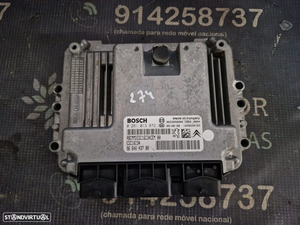 Centralina usada BOSCH 0 281 013 872 CITROEN C3 1.6 HDI 110CV PEUGEOT 308