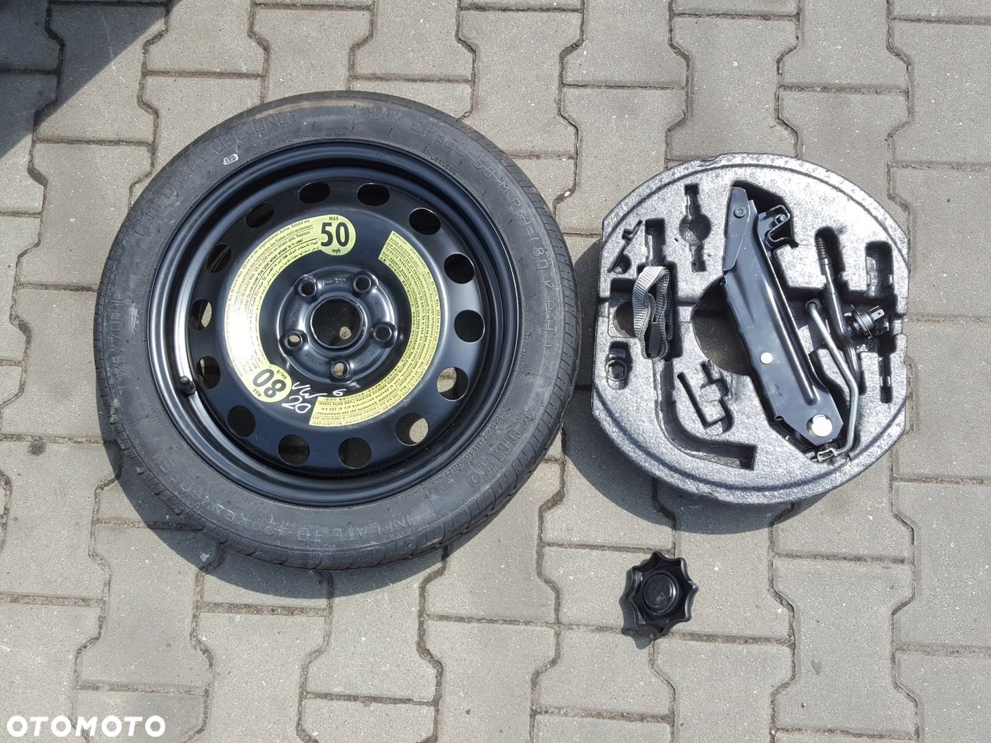 VW GOLF VI V TOURAN EOS KOŁO DOJAZDOWE 16 5X112 LEWAREK WKŁAD - 1