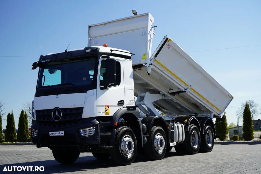 Mercedes-Benz AROCS 3243 / 8x4 / BASCULĂ DUBLU 6,1 M / LOCUL POSTAL HIDRODOXY / BORDMATIC / AUTOMATĂ / ANVELOPE 100% / EURO 6 / - 2