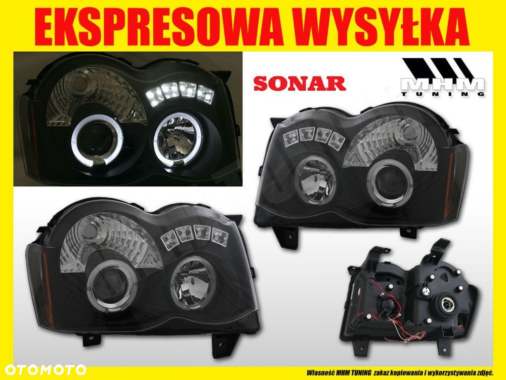 REFLEKTOR LAMPA KPL RINGI LED ANGEL EYES JEEP GRAND CHEROKEE WH LIFT 2008- - 2