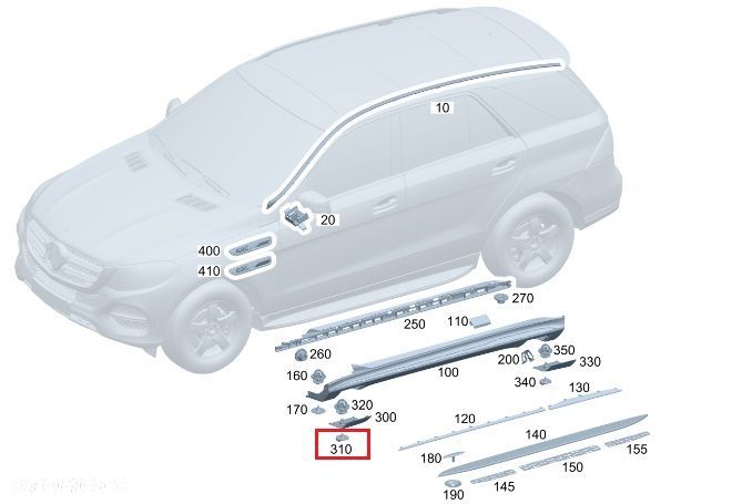 MERCEDES EQC N293 Spinka klips progu OE - 3