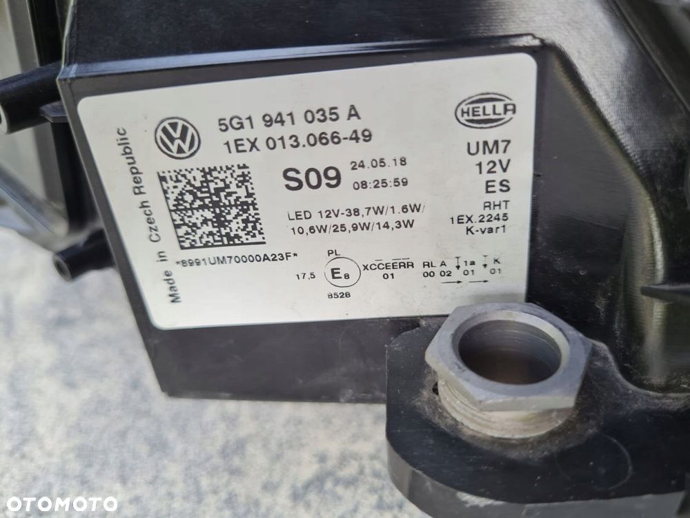 VW GOLF VII 7 GTI LIFT Lampy przód Full Led 5G1941035A 5G1941036A - 13