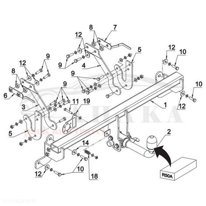Hak Holowniczy Automat Do Fiat Doblo Work Up Pick-Up Od 2011 - 2