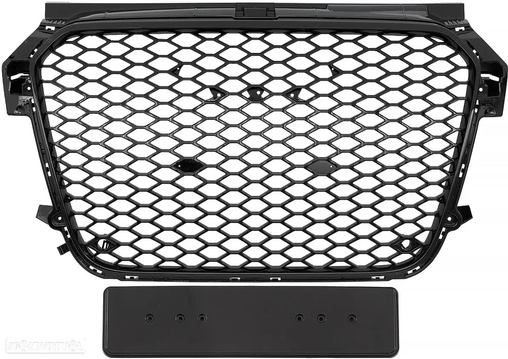Grelha frontal AUDI A1 8x 2010-2015 RS1 look em preto piano brilhante em plástico ABS - 1