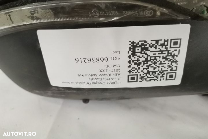 Oglinda Dreapta Originala In Stare Buna Full Electric Alfa Romeo Stelv - 5