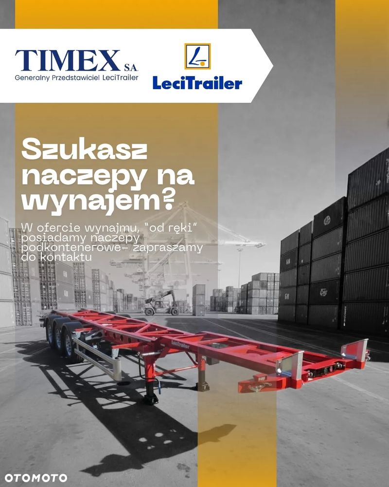 LeciTrailer Wynajem podkontenerówka HC 40' - 45'  waga 3.780 kg, ADR - 1