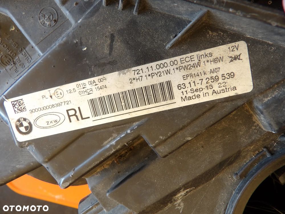 BMW - F30 - H7 - LEWA LAMPA PRZEDNIA - UK - 7259539 - 9