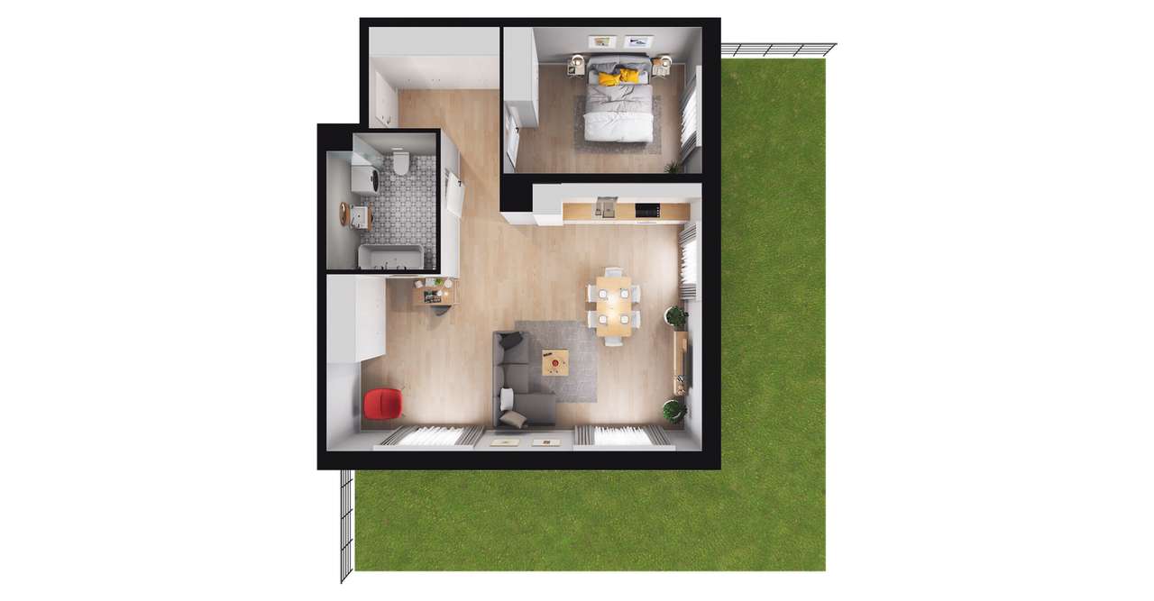 2-pokojowe mieszkanie 64m2 + ogródek Bezpośrednio