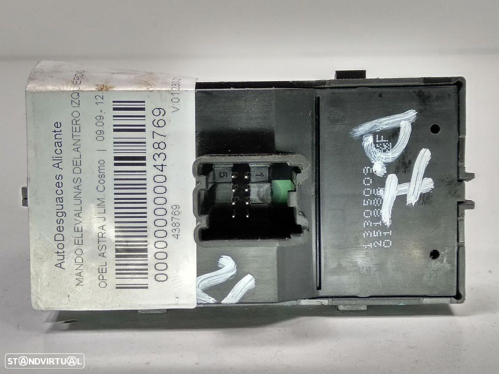 COMANDO ELEVADOR DE VIDRO FRONTAL ESQUERDO OPEL ASTRA J 2009 - 2