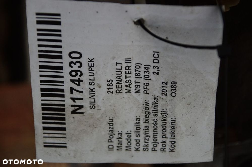 SILNIK SŁUPEK RENAULT MASTER III M9T 870 M9T870 2.3 DCI - 6
