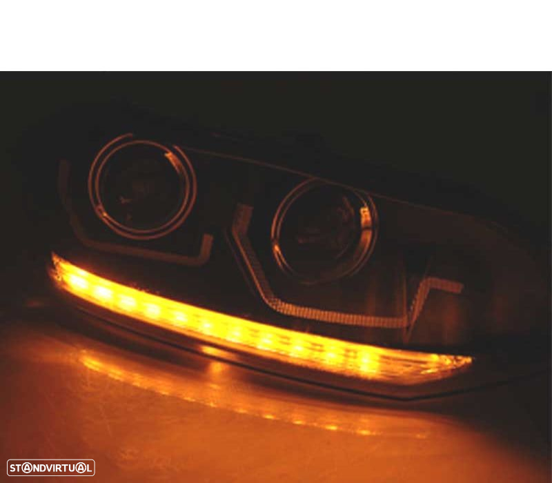 FARÓIS LED DINÁMICO PARA VOLKSWAGEN VW POLO 6 2G 17- PRETO - 3