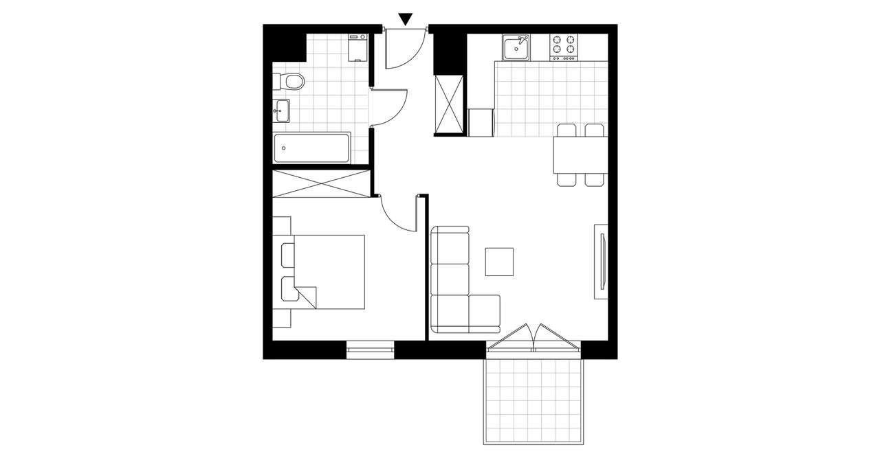 2-pokojowe mieszkanie 45m2 + balkon