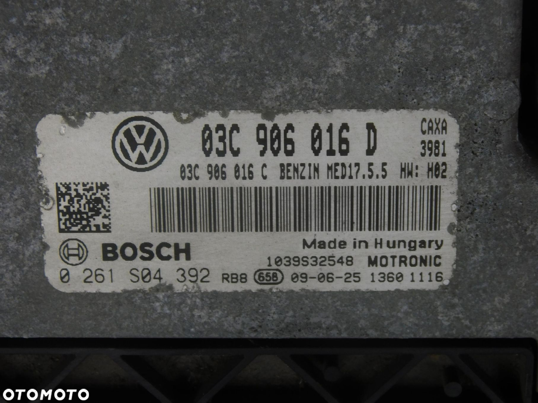 03C906016D 0261S04392 Sterownik Silnika Ecu Skoda Octavia Ii Lift 1.4 Tsi - 2