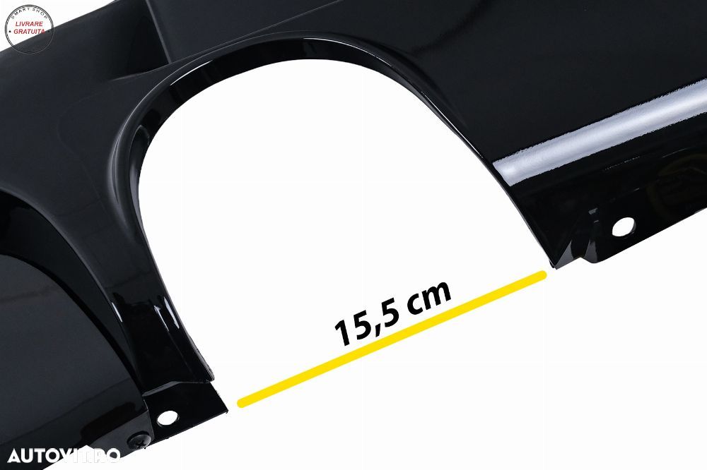 Difuzor Bara Spate cu LED BMW Seria 3 E90 E91 (2004-2012) M Design Negru Lucios- livrare gratuita - 7