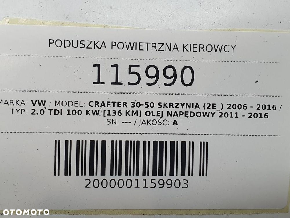 PODUSZKA POWIETRZNA KIEROWCY AIRBAG VW CRAFTER 307880299162 - 5