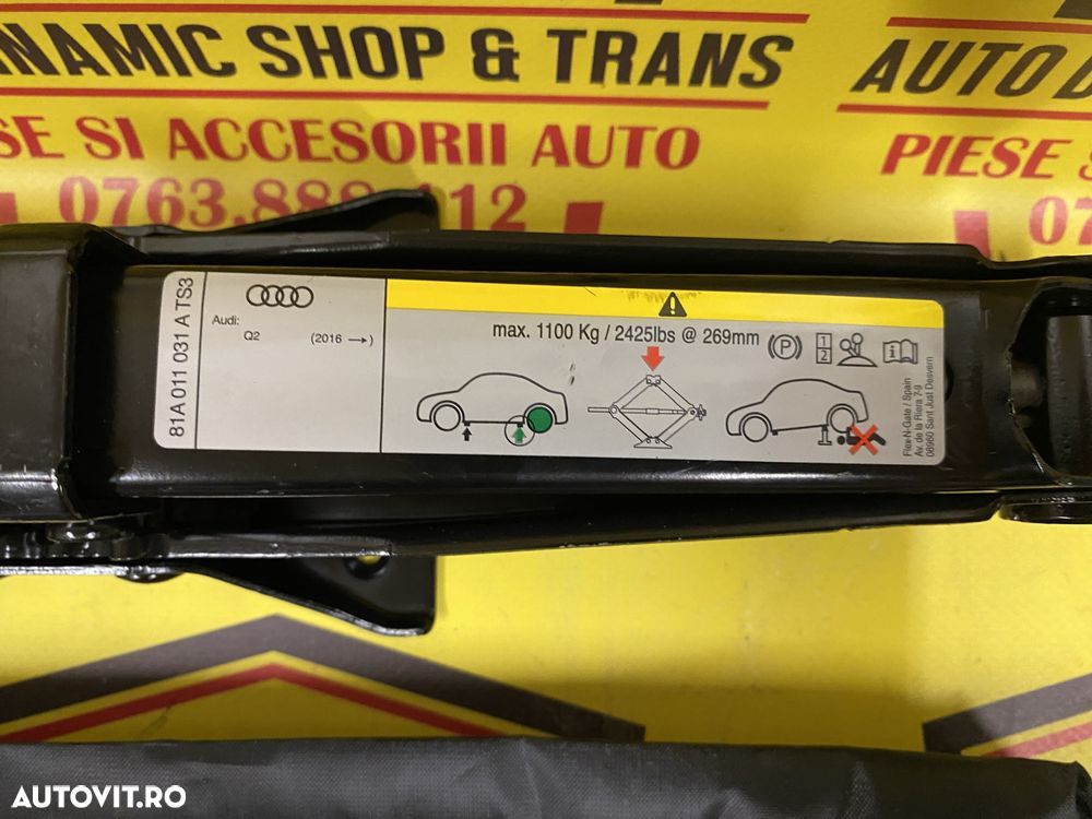 Cric auto OEM kit original Audi Q2 cu coarba manivela husa - 3