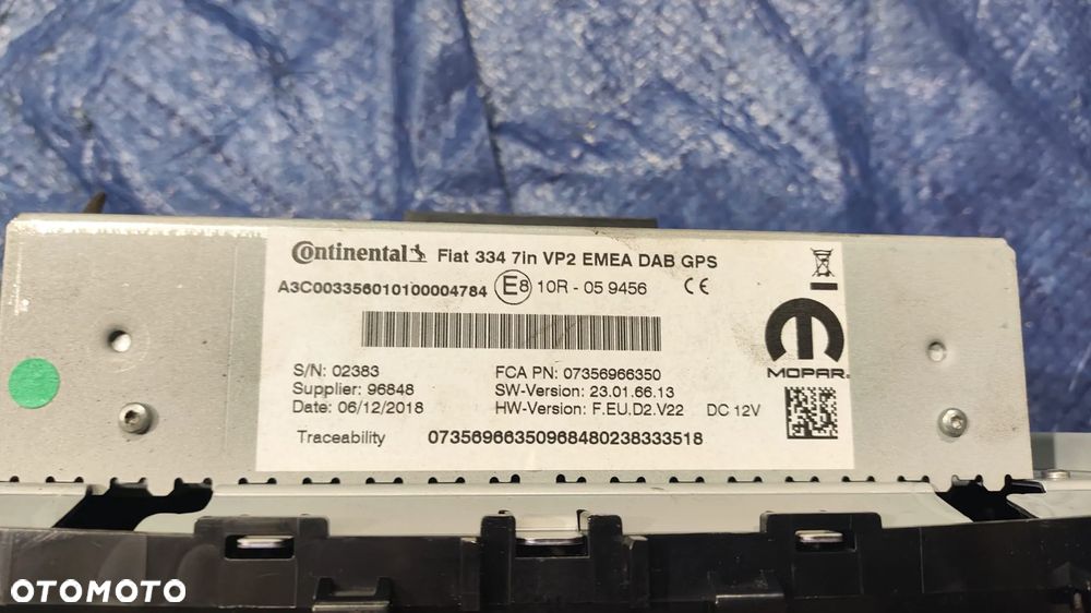 RADIO NAWIGACJA WYŚWIETLACZ 07356966350 7812H-VP2RFP FIAT 500 - 4