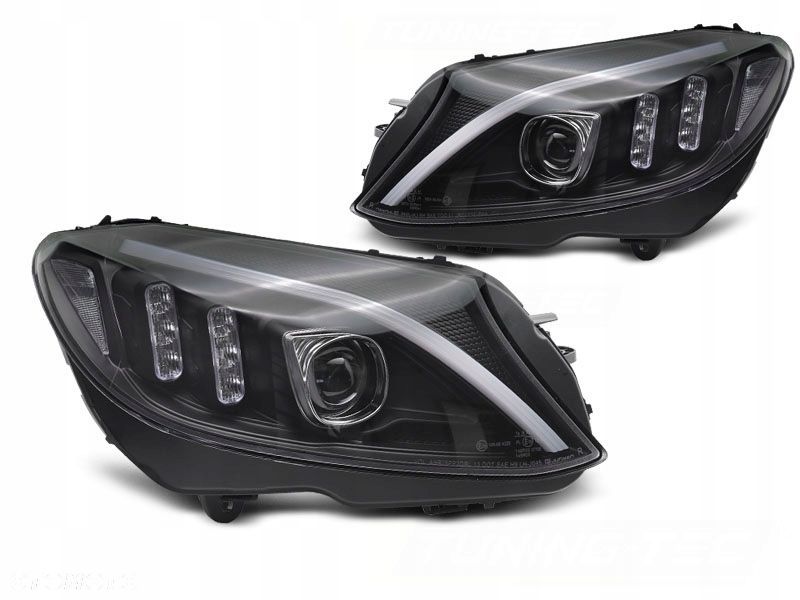 Reflektor Lampa kpl Diody Soczewka Clear Black Mercedes C-klasa w 205 14-18 - 1