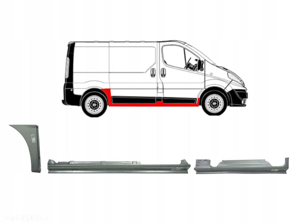 Próg / progi / reperaturki Renault Trafic 01 - 14 wersja krótka ZESTAW ! - 1