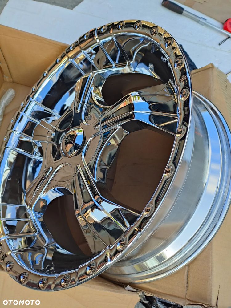 Nowe Felgi chrom chromowane 20 cali 5x114.3 5x120 20x8.5 ET30 chrysler BMW dodge + opony 245/45/20 + czujniki - 5