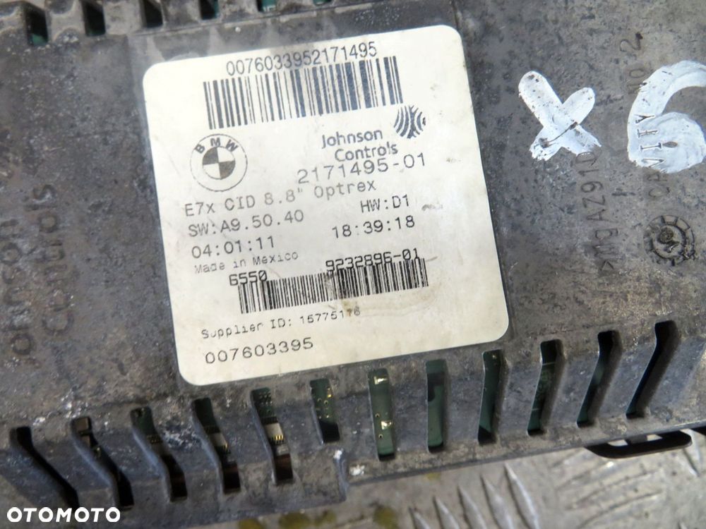 WYŚWIETLACZ EKRAN X6 I E71 9232896 BMW 2007-2011 - 3