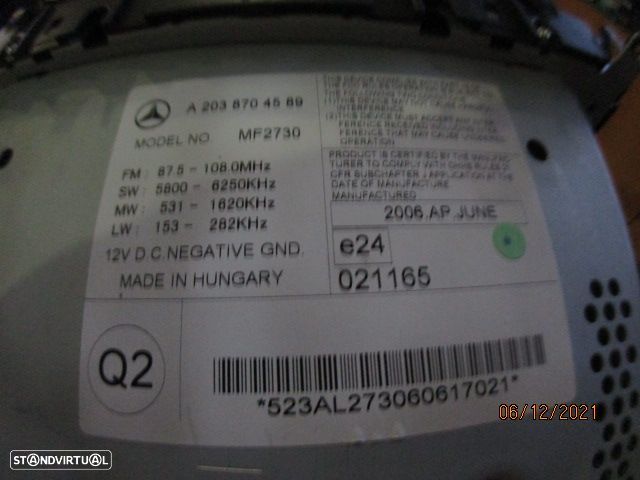 Radios 2038704589 MERCEDES W203 SPORT COUPE 2006 ORIGINAL MF2730 - 6