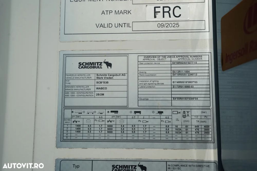 Schmitz Cargobull / REFRIGERAT / CU CÂRLIG / THERMO KING SLXI 400 / TRANSPALET / AXĂ DE RIDICARE / - 29