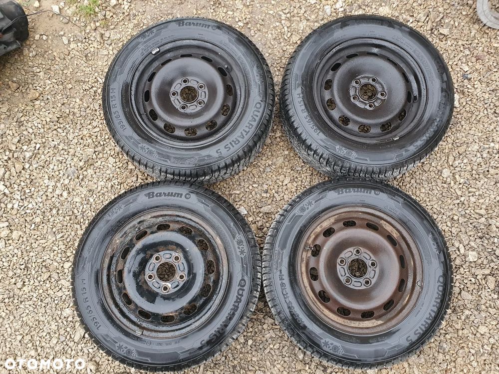 FORD 4X KOŁA FELGI R15 5x108 63,4mm OPONY 195/65/R15 7.5mm 2020r CAŁOROCZNE CAŁOSEZONOWE JAK NOWE 4x BARUM QUARTARIS 5 FOCUS FIESTA FUSION - 2
