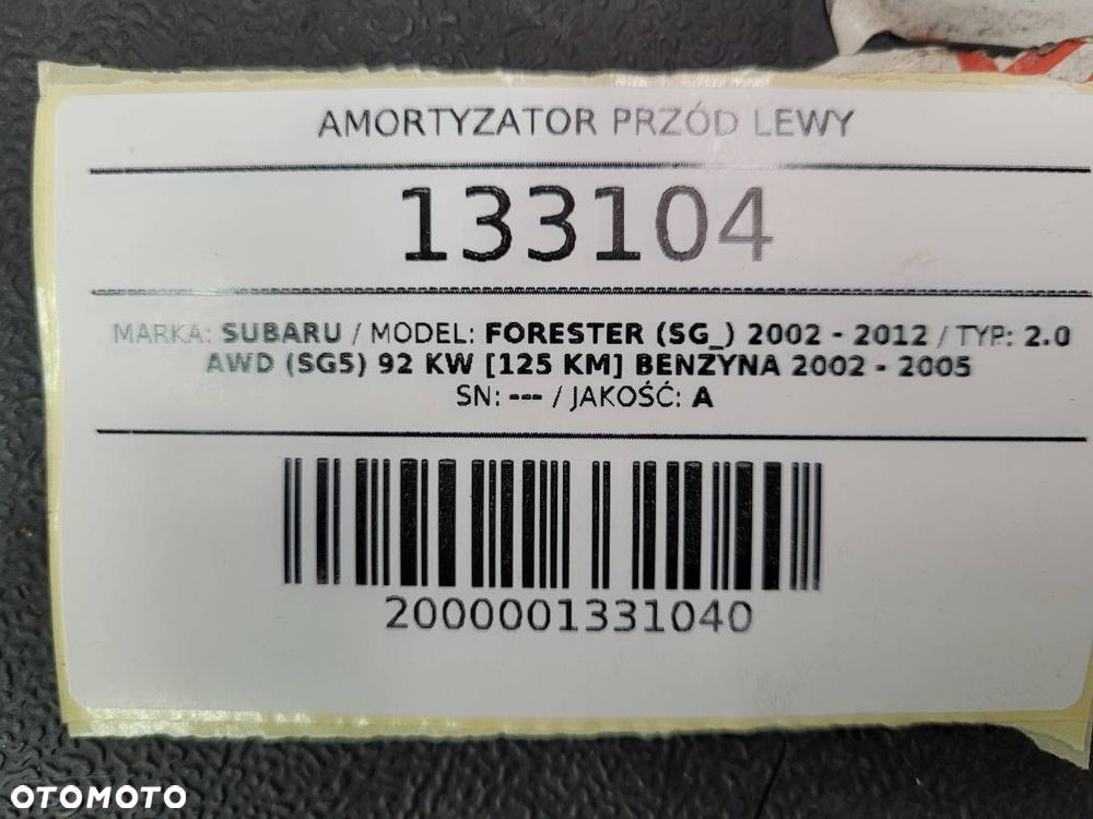 MCPHERSON AMORTYZATOR PRZÓD LEWY SUBARU FORESTER II SG 2.0 125KM - 9