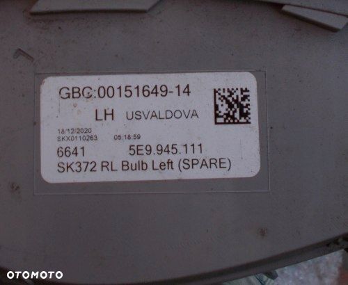 SKODA OCTAVIA III 3 5E9 13- KOMBI LEWA LAMPA ZWYKŁA ORYGINAŁ KOMPLETNA - 6