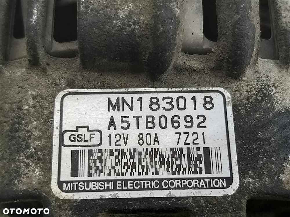 Alternator Mitsubishi Lancer VII 1.6B 96KM 2003-2011 80A MN183018 A5TB0692 - 6