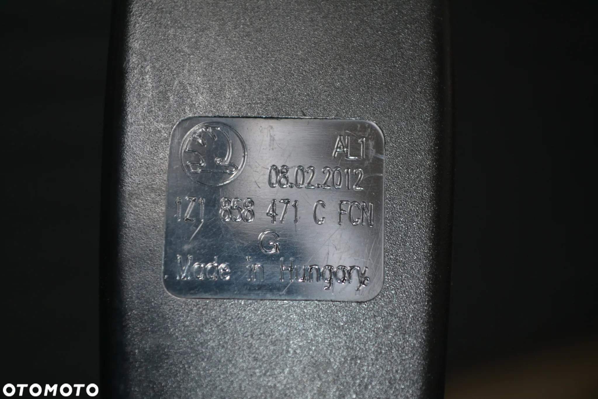 SKODA OCTAVIA II ZAPIĘCIE ZAPINKA PASA BEZPIECZEŃSTWA LEWE 1Z1858471C - 3