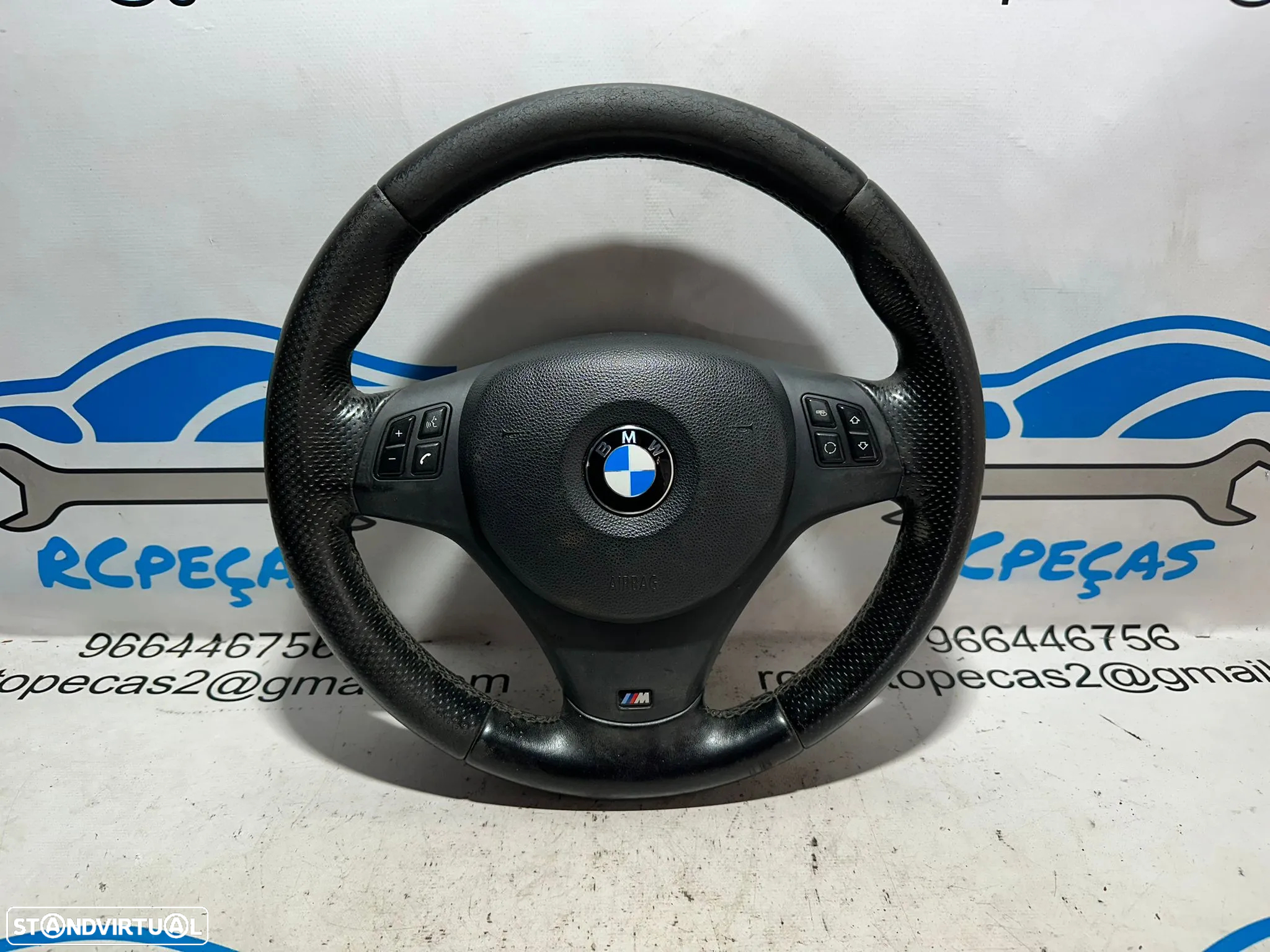 .Volante Multifunções Comandos Original BMW Pack M Serie 1 3 Pele Perfurada 7839075 - 2