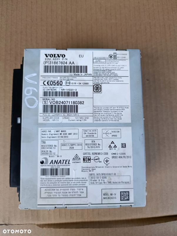 VOLVO V60 RADIO RADIOODTWARZACZ 31667604 - 3