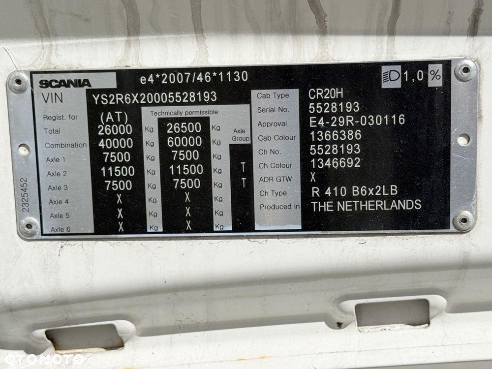 Scania R410 // 6x2 // 7,7m // Wózek Palfinger F3-203PX // Zawiesie // Dach podnoszony // Oś podnoszona // - 21