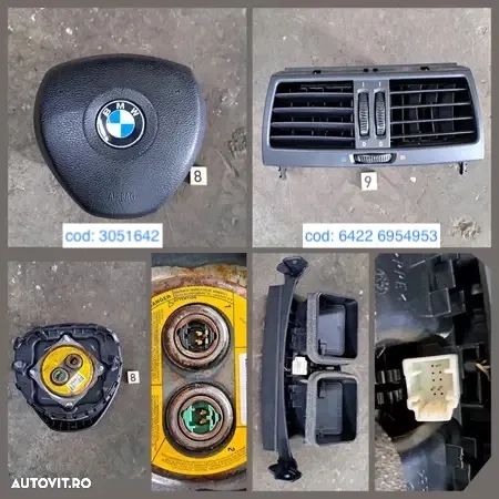 Plansa de bord bloc lumini ceasuri bord display navigatie grile ventilatie aeroterma originale BMW X5 E70 + LCI X6 E71 E72 h - 8