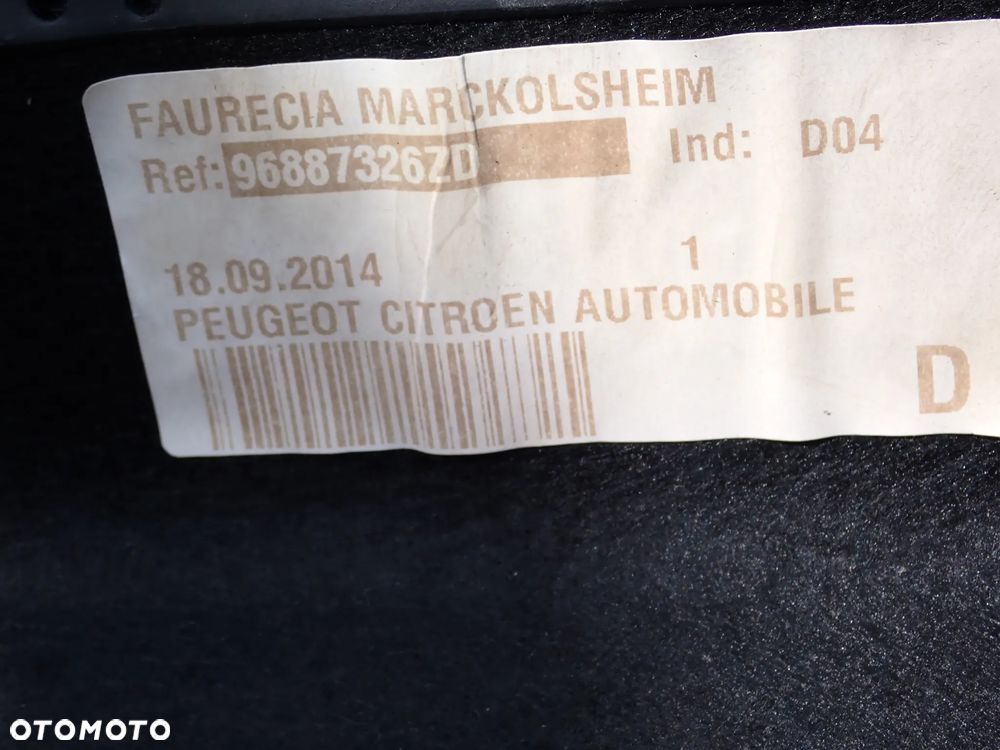 PÓŁKA BAGAŻNIKA CITROEN C3 II , CITROEN DS4 , CITROEN C4 II , C3/DS3 , PEUGEOT 308 T7 , PEUGEOT 308 T9 , PEUGEOT 208 - 4