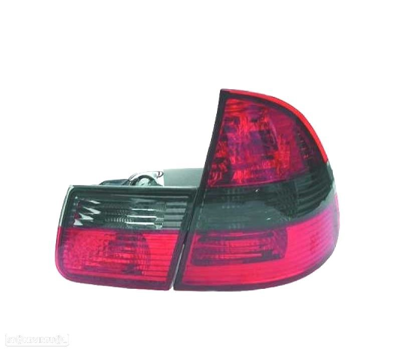 FAROLINS TRASEIROS BMW E46 TOURING 98-05 VERMELHO PRETO - 2