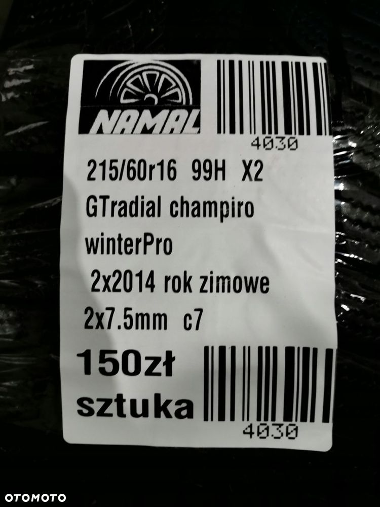 2x 215/60R16 GT radial zimowe 7,5mm 4030 - 8