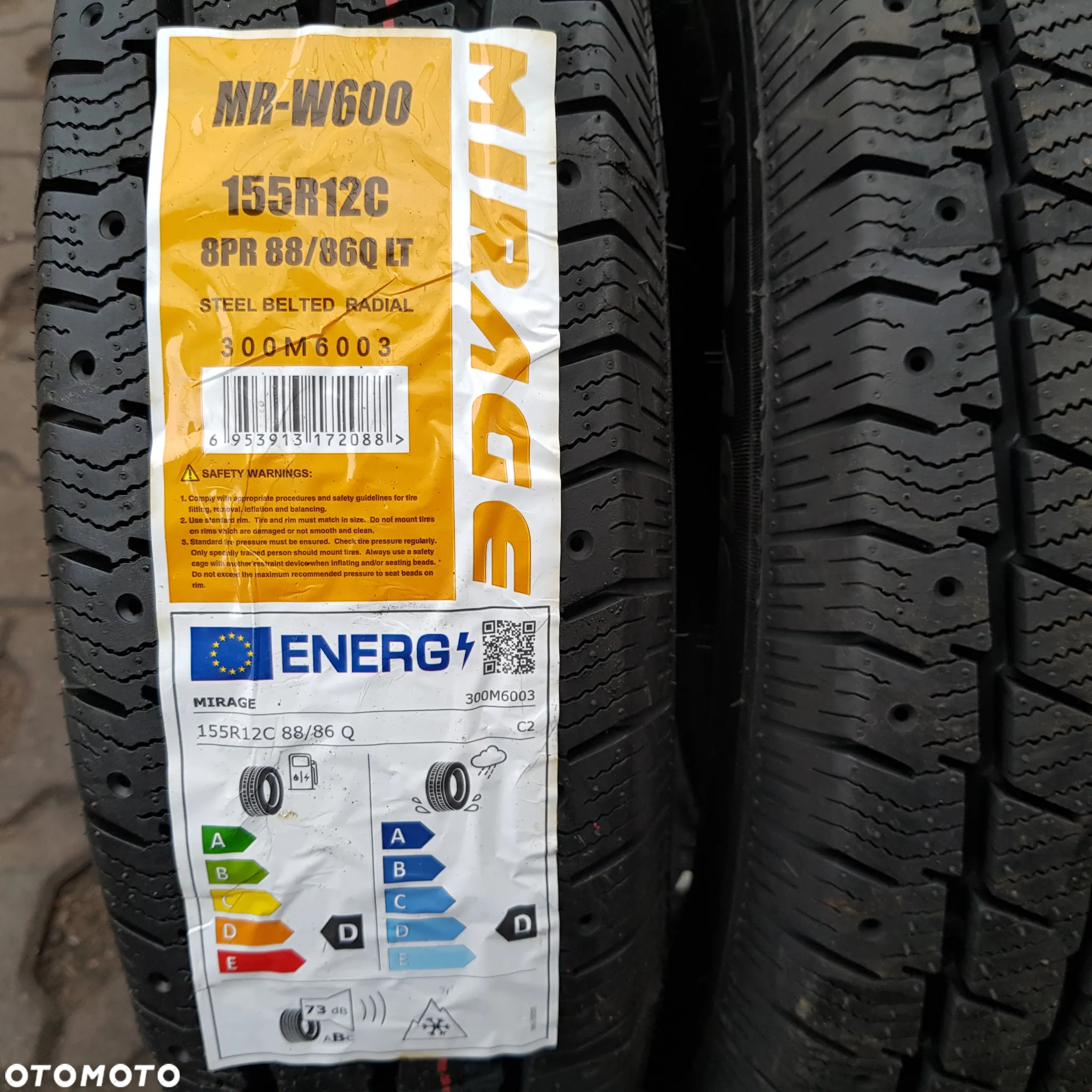 4x 155/80R12C Mirage MR-W600 Komplet opon zimowych Poznań - 2
