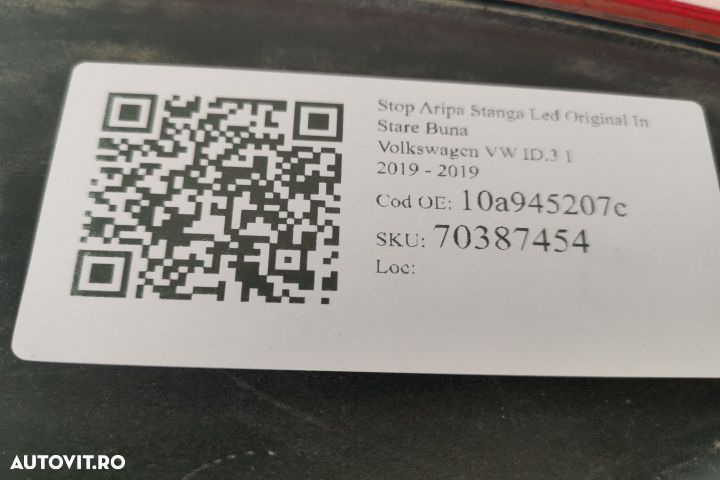 Stop Aripa Stanga Led Original In Stare Buna Volkswagen VW  ID.3  1 [2 - 7