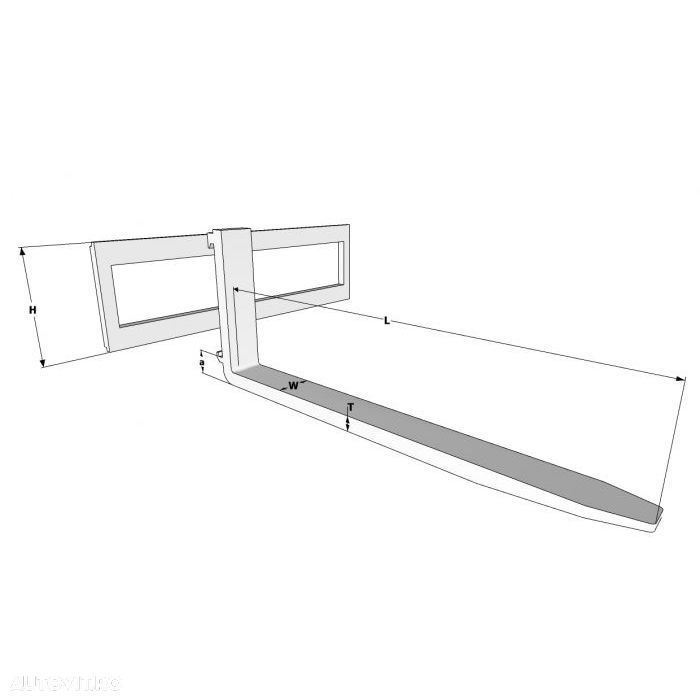 Furcă Stivuitor 100x40x1.200mm ISO/FEM 2A (Capacitate De Încărcare 1.250 Kg/500 mm/Bucată) - 3