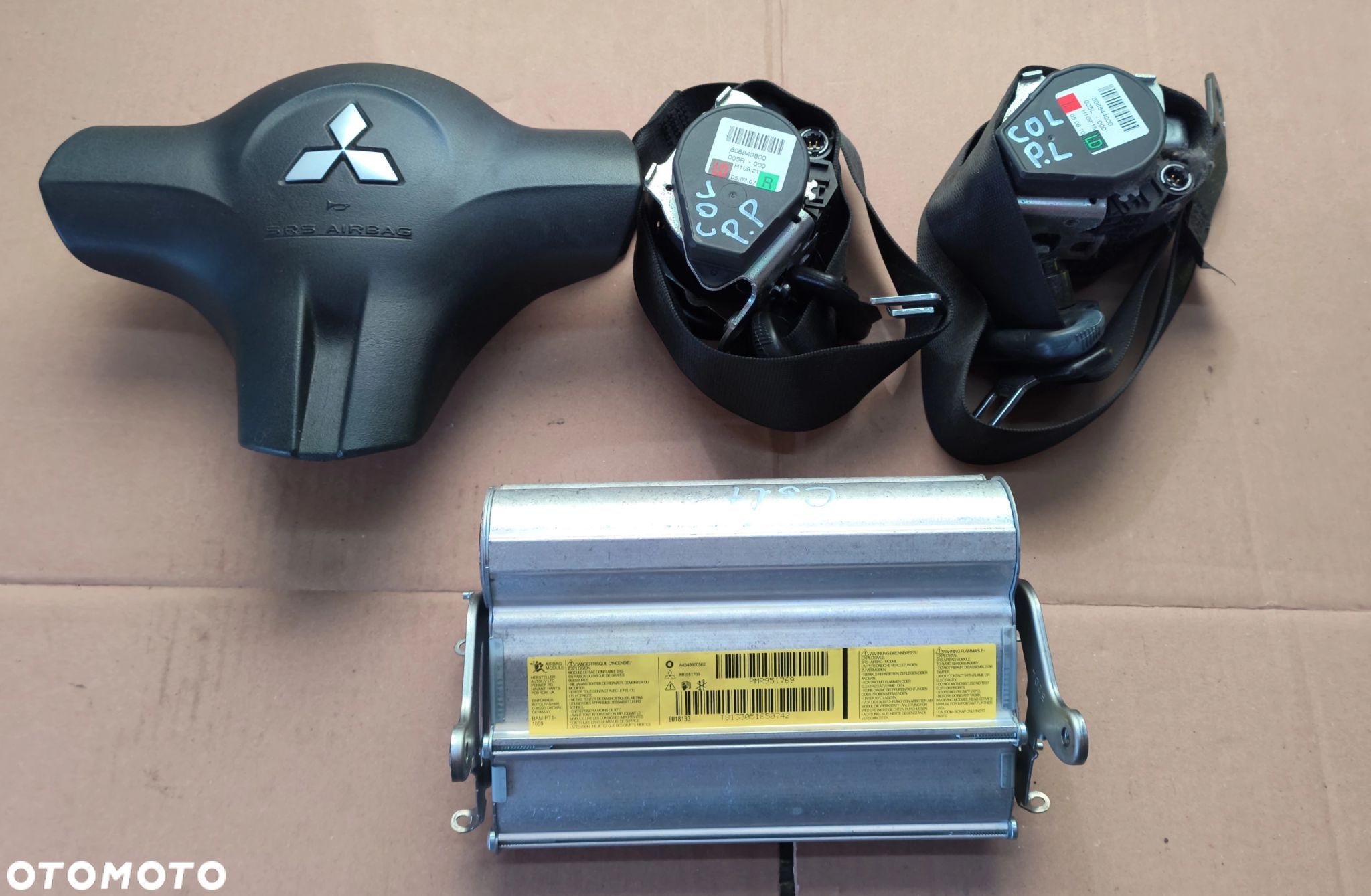 .Colt VI airbag poduszka sensor pas przedni przód komplet Z30 Mitsubishi. - 1