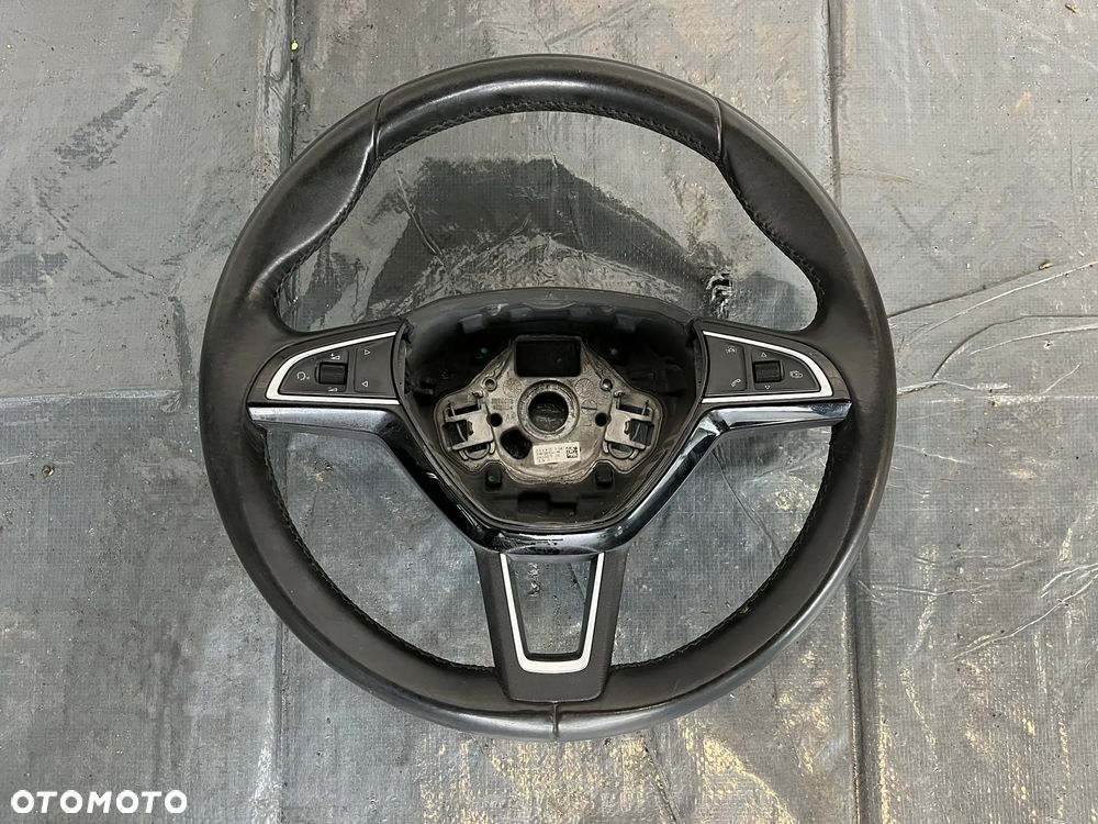 SKODA Kierownica Łopatki Skórzana Oryginalna 3V0419091S - 1