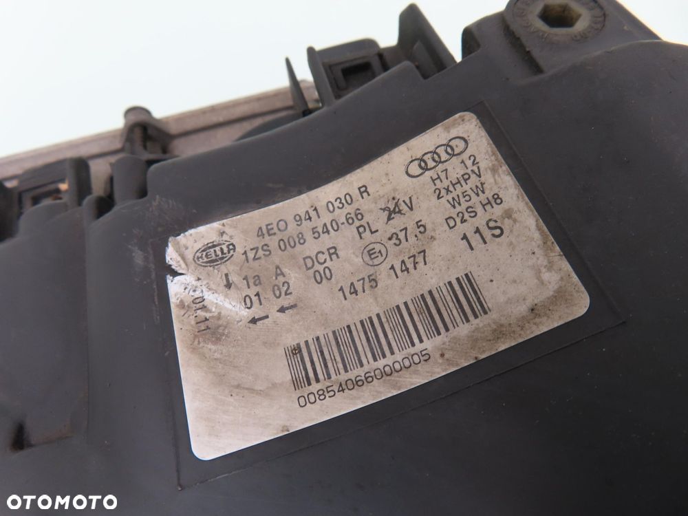 LAMPA PRAWA PRZEDNIA BI-XENON AUDI A8 D3 4E0941030R 1ZS00854066 4E0907813 - 11