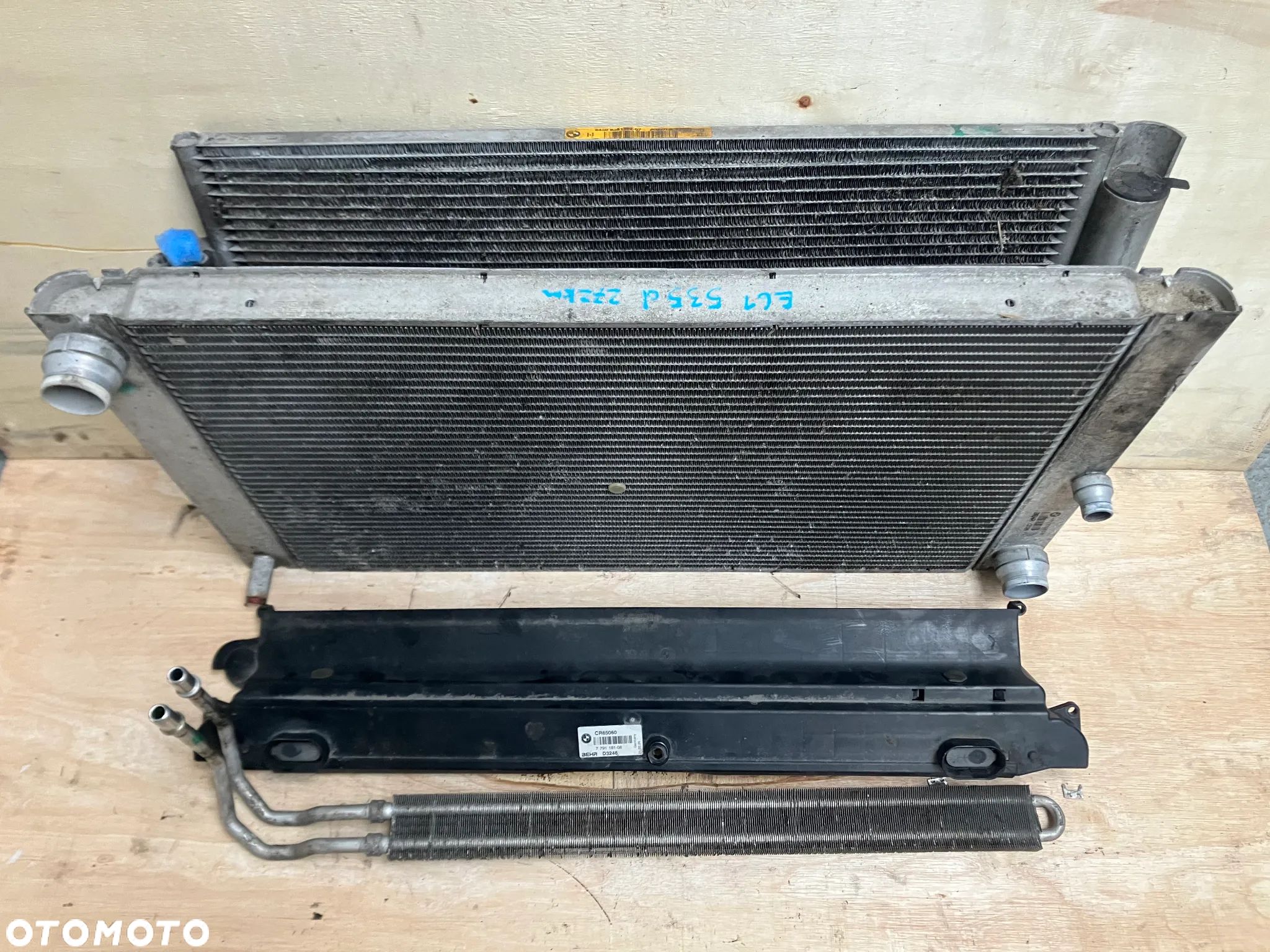 KOMPLET CHŁODNIC BMW E60 E61 525D 530D 535D M57 CHŁODNICA OLEJU WODY KLIMATYZACJI SKRAPLACZ KLIMY 7791181 7787447 7792832 - 1